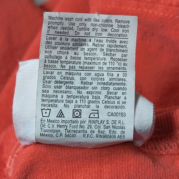 Vintage Look Champion Big C Embroidered Orange T-Shirt Men's Size Large Top - Picture 8 of 12